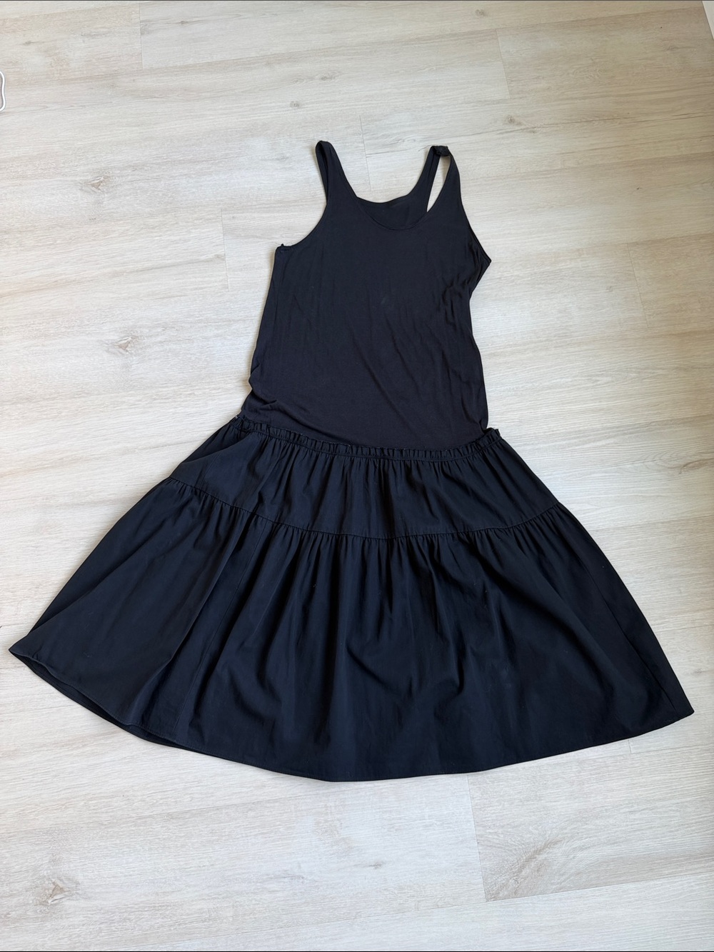 Y’s Yohji Yamamoto Tiered Black Tank Dress Size 1